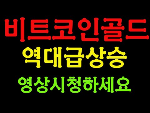   비트코인골드 역대급 상승 나옵니다 빠르게 영상시청하세요 목표가공개