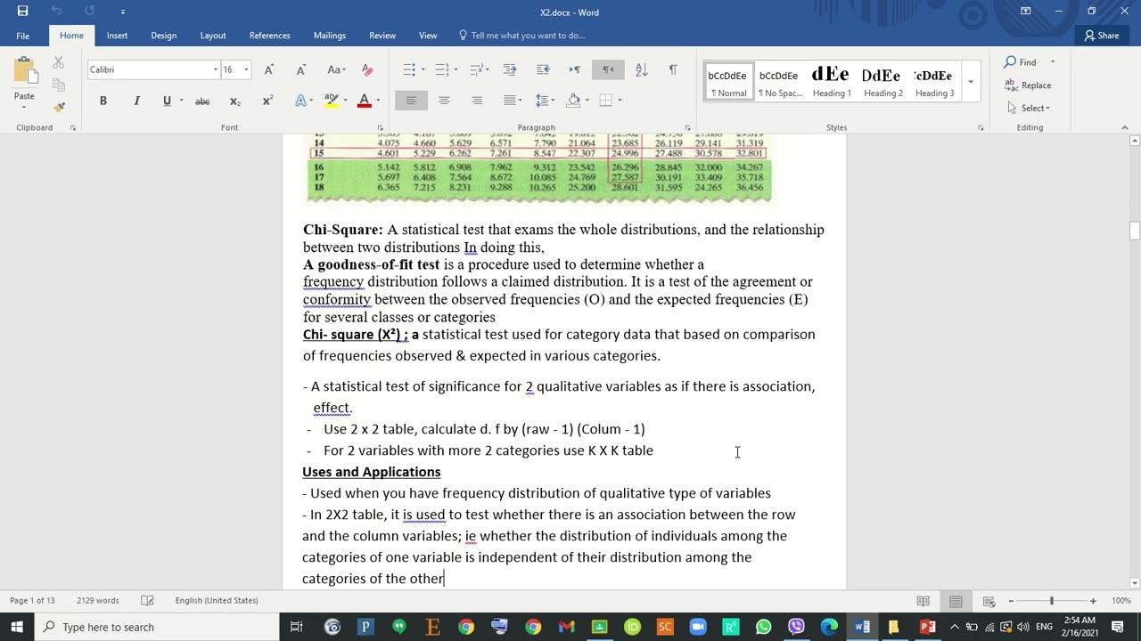 شرح محاضرة الchi-sequare. د. بان 