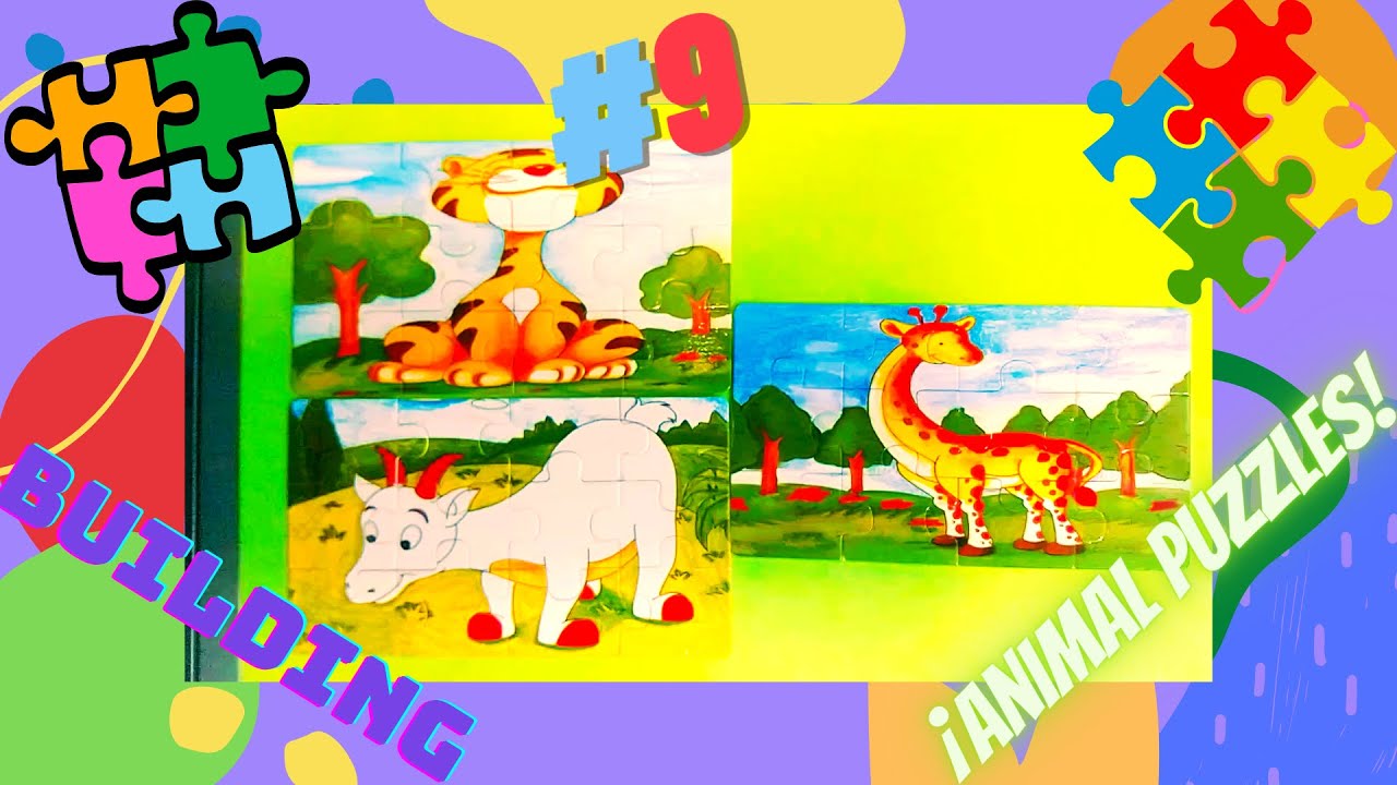 Animal puzzles l Tiger, goat and giraffe l BUILDING