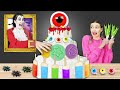有名な絵画 Mukbang ハロウィーンのケーキの装飾 ピカポッキー日本語