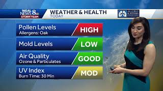 Pollen levels nearly off the charts today