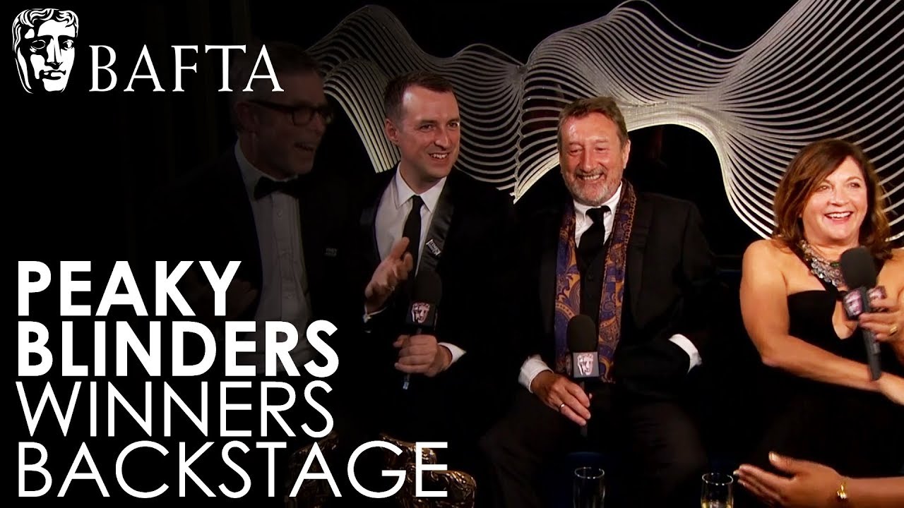 Peaky Blinders backstage after winning Drama Series BAFTA TV Awards