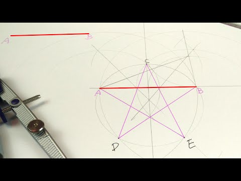 How to draw a Pentagram with a Compass knowing the side length.(Step-by-Step)