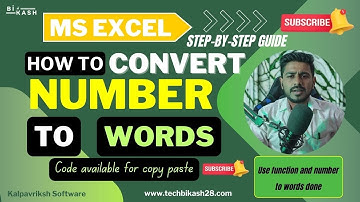 How to Convert Numbers to Words in Excel | VBA Add-In Tutorial by Techbikash28