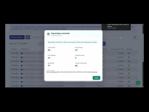 Prévia do vídeo sobre exportação de XMLs em lote