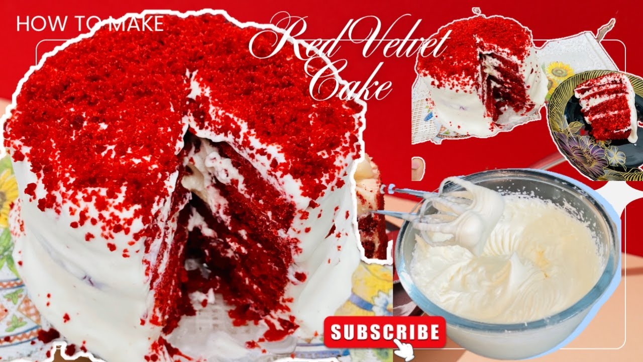 Red velvet cake with cream cheese frosting |Red velvet cake recipe |Red velvet !