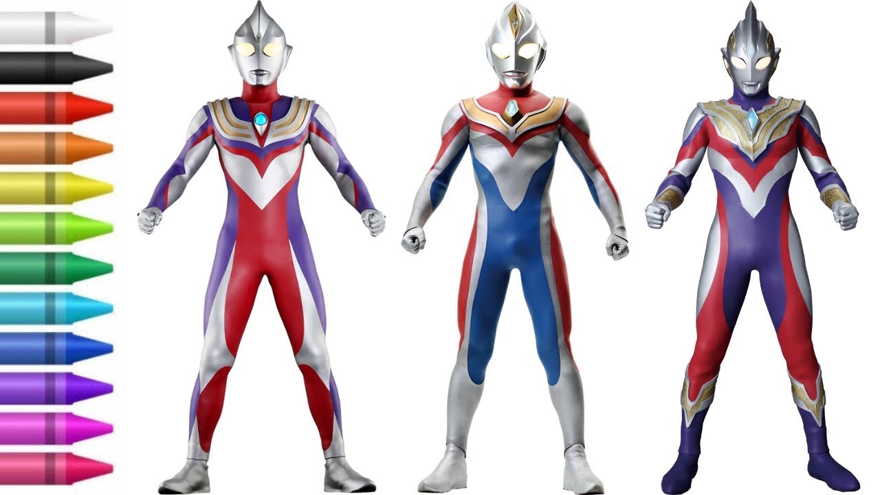 MEWARNAI ULTRAMAN TIGA, ULTRAMAN DYNA & ULTRAMAN TRIGGER