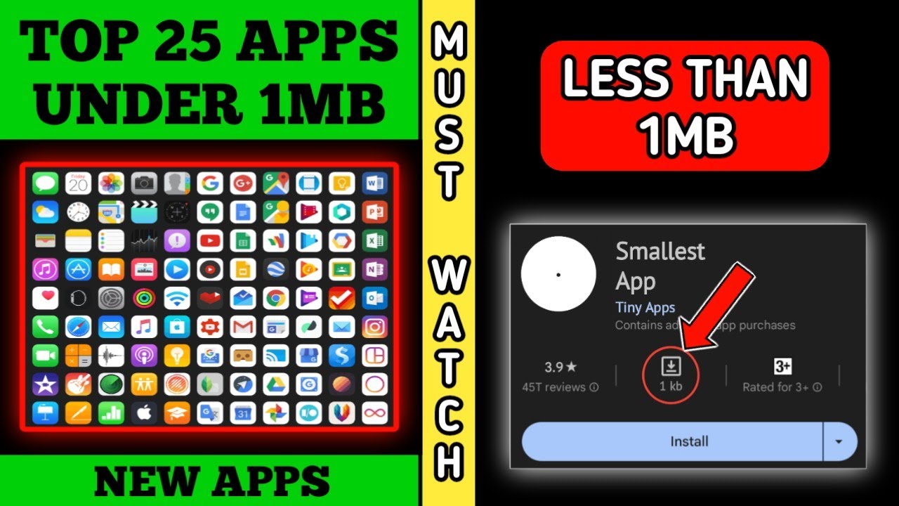 TOP 25 APPS UNDER 1MB - 2023