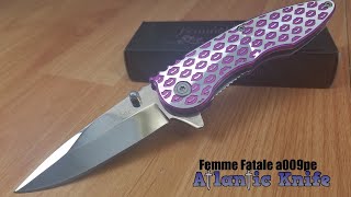 Femme Fatale Kisses Pink Spring Isted Folding Knife Lips Pink Blade - 009Pp
