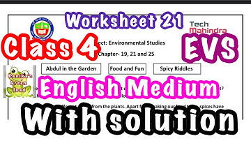 Class 4 EVS ( English Medium ) WORKSHEET 21 solved assignment