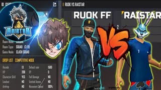Ruok Ff Vs Raistar  Only One Tap Legend Vs Indian Mobile King