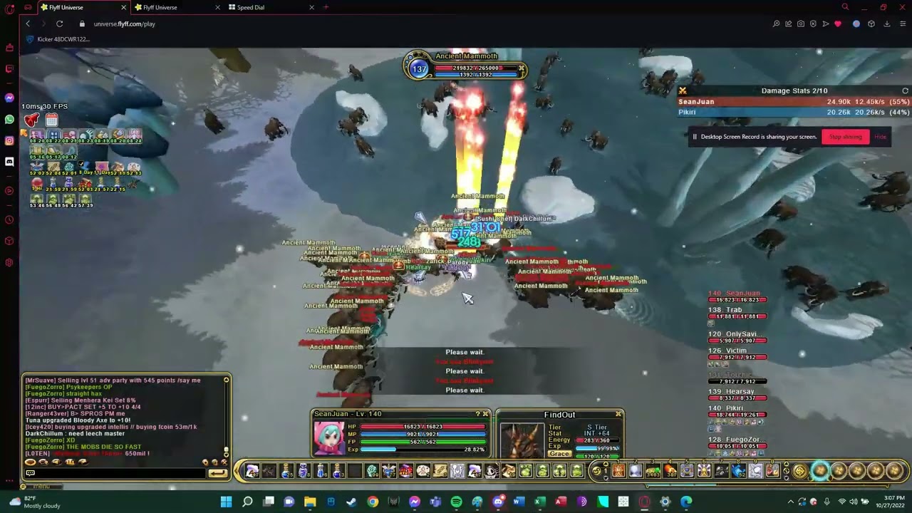 Flyff Universe - Mushpoie - Kern Guild - Duo 140 Psykeeper AOE