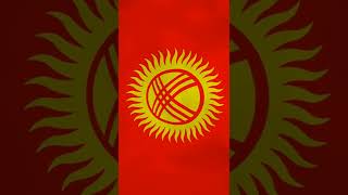Kyrgyzstan flag waving over screen (loop): You are free to use this video (No copyright video).