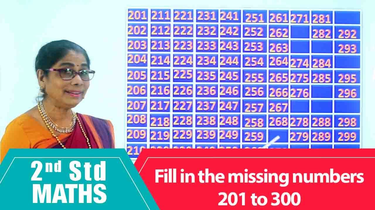 2nd Std Maths | Fill in the missing numbers 201 to 300 | Mathematics ...