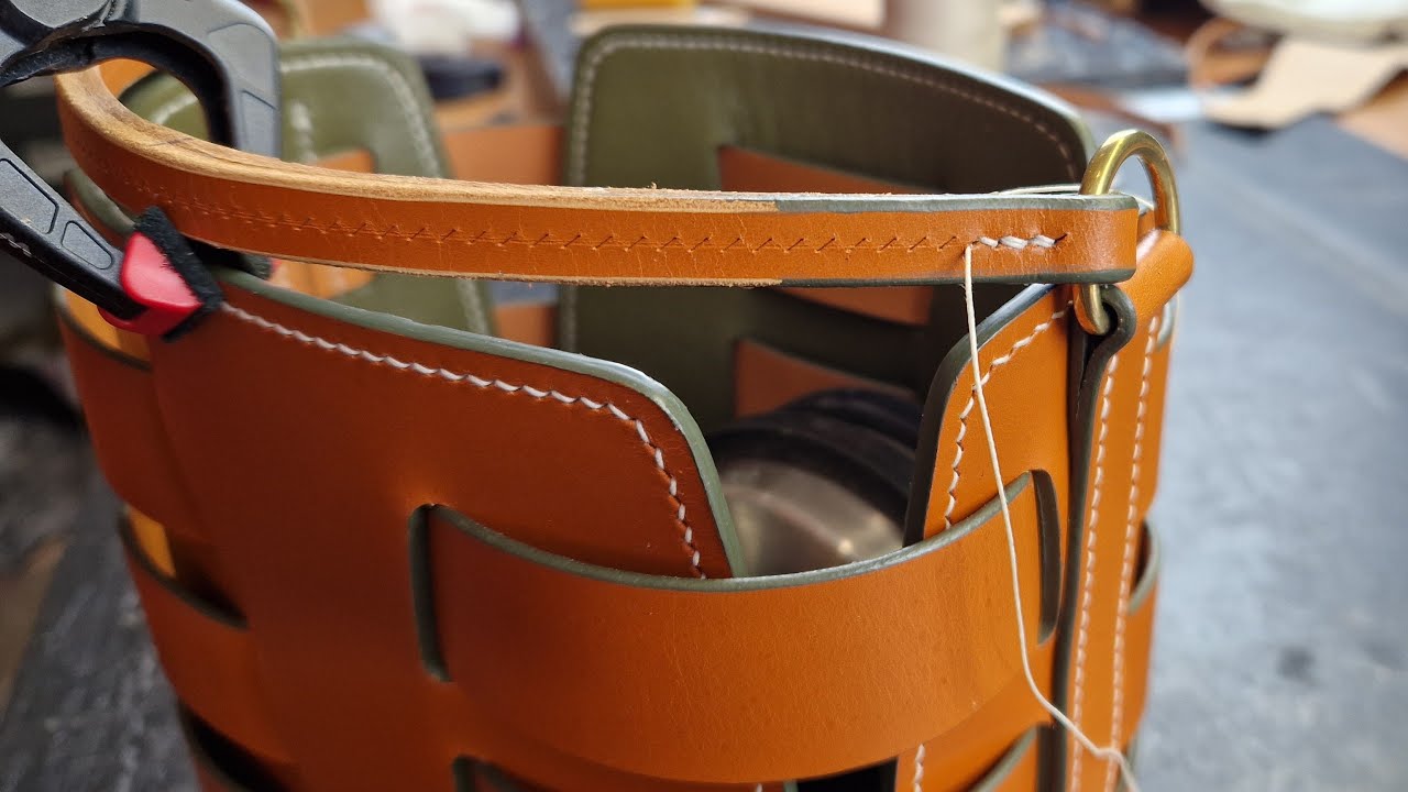 Saddle Stitching A Simple Leather Handle. Bag Design