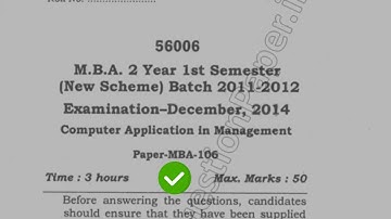2014 Mdu MBA 1st Sem Computer Application in Management QuestionPaper #MduQuestionPaper