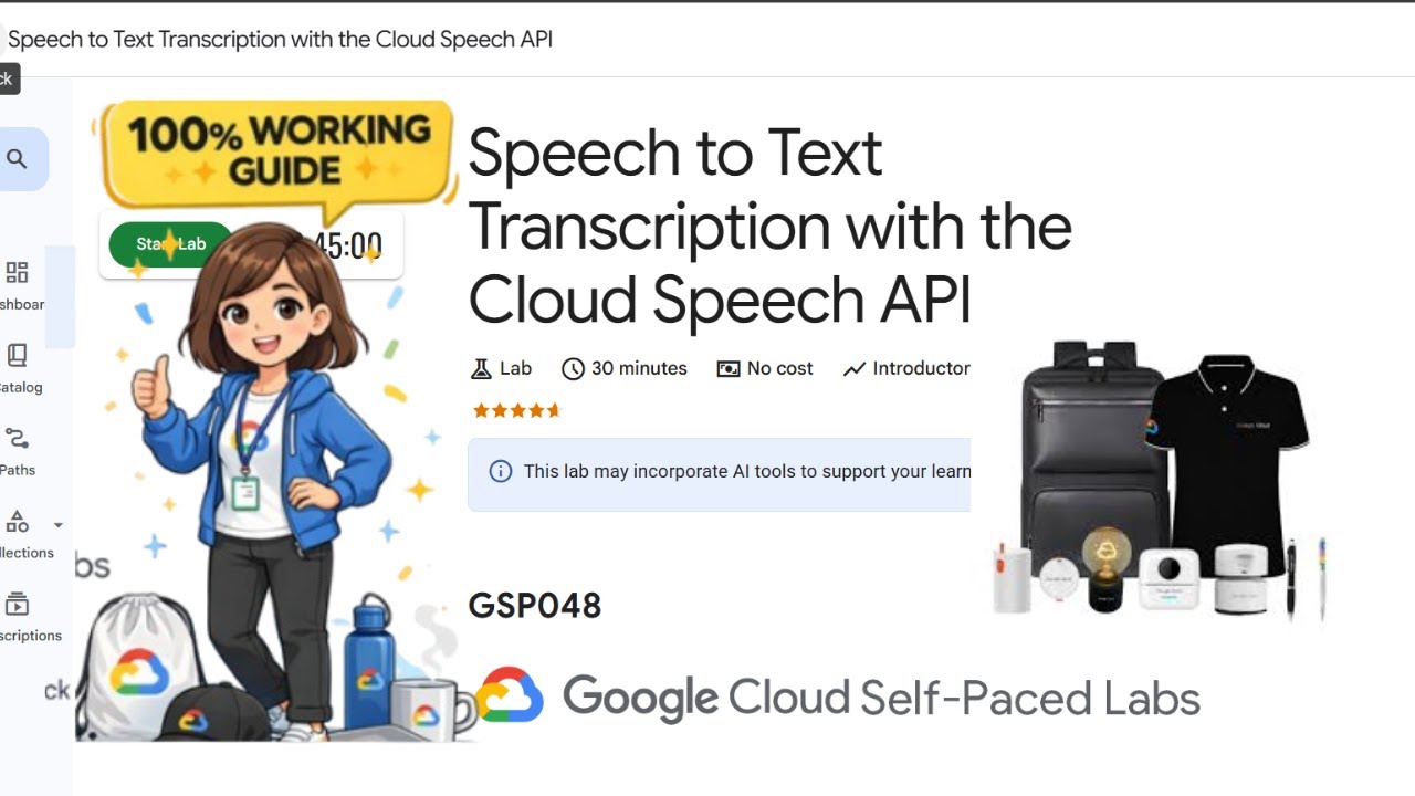 Преобразование речи в текст с помощью Cloud Speech API | GoogleArcade, январь 2026 г. 