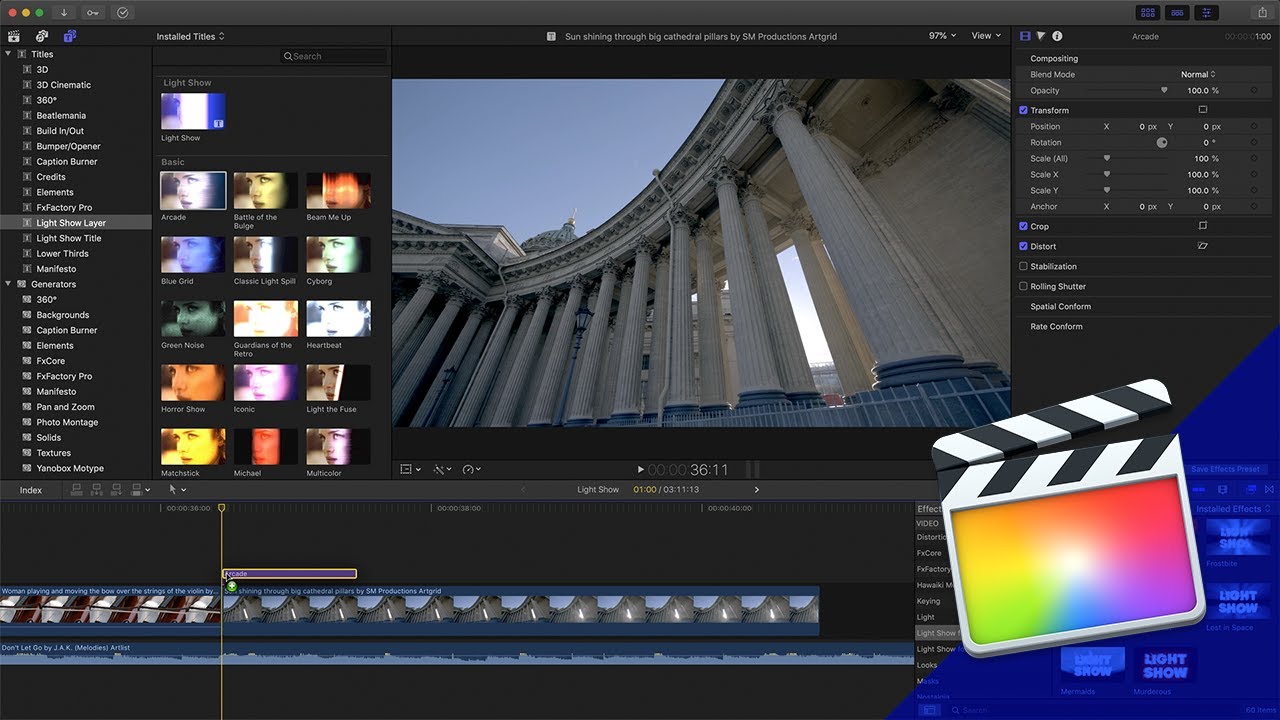 final cut pro light effects free