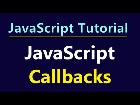 JavaScript Callbacks - JavaScript Tutorial