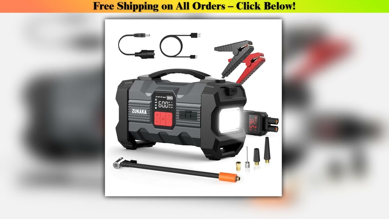 Car Jump Starter with Air Compressor Power Bank Portable Emergency Battery Booster Starting Device