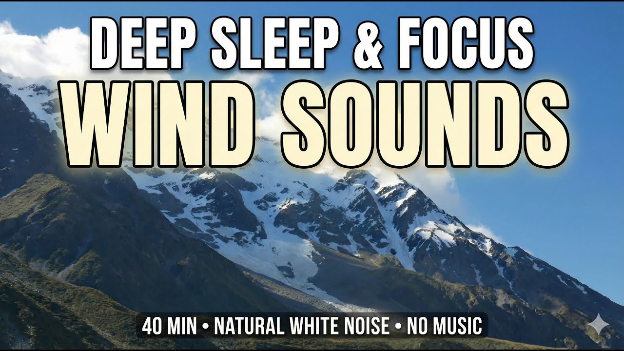 40 Minutes Howling Wind Sounds for Sleep | Natural White Noise (No Music)