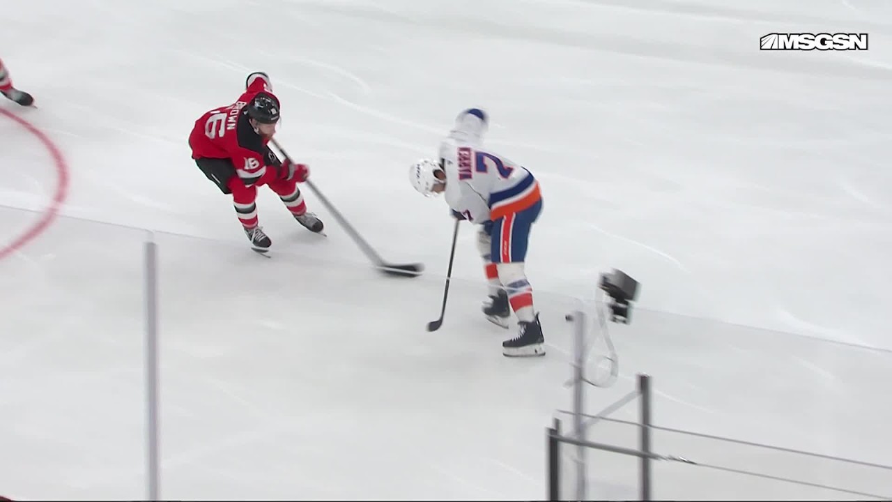 Connor Brown scores a goal against the New York Islanders