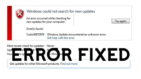 Windows 7 update error 80072efe Fix | Windows could not search for new updates error fixed