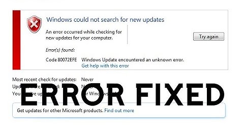 Windows 7 update error 80072efe Fix | Windows could not search for new updates error fixed