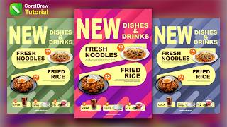 Creative Food Menu Poster Design in Coreldraw screenshot 5