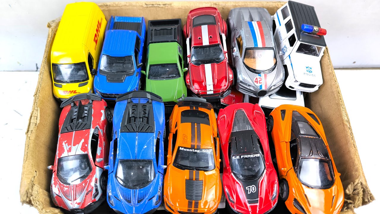 Box Full of Model Cars -Mazda Mx5, Koenigesgg Jesko, Lamborghini Scv12, Byd Yang Wang U8, Toyota Car