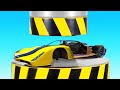 DESTROYING MY SUPECAR In A GIANT HYDRAULIC PRESS! (BeamNG)