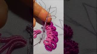 Brazilian Embroidery | Knotted Cast-on Stitch | tutorial #shorts