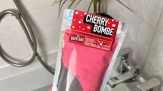 Cherry Bombe bath sparkle from The Bath Bae ✨ #bathing #oddlysatisfying #satisfying
