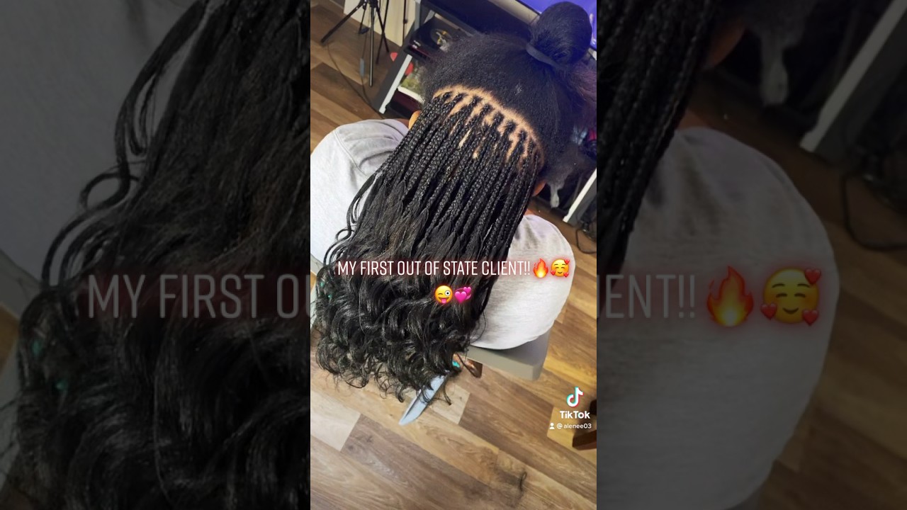MICRO BRAIDS WITH SYNTHETIC HAIR | MINI BRAIDS🔥 MY FIRST OUT OF STATE CLIENT 🖤