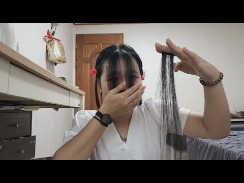 lần đầu tự cắt tóc mái tại nhà l cutting my own bang l SonTrangVlog - Kemtrinamda.vn