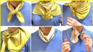 ♡【スカーフの巻き方】簡単なものからユニークなものまで１３アレンジ！解説つきなのでゆっくりやればみんなできます！how to wear scarves in unique ways 13