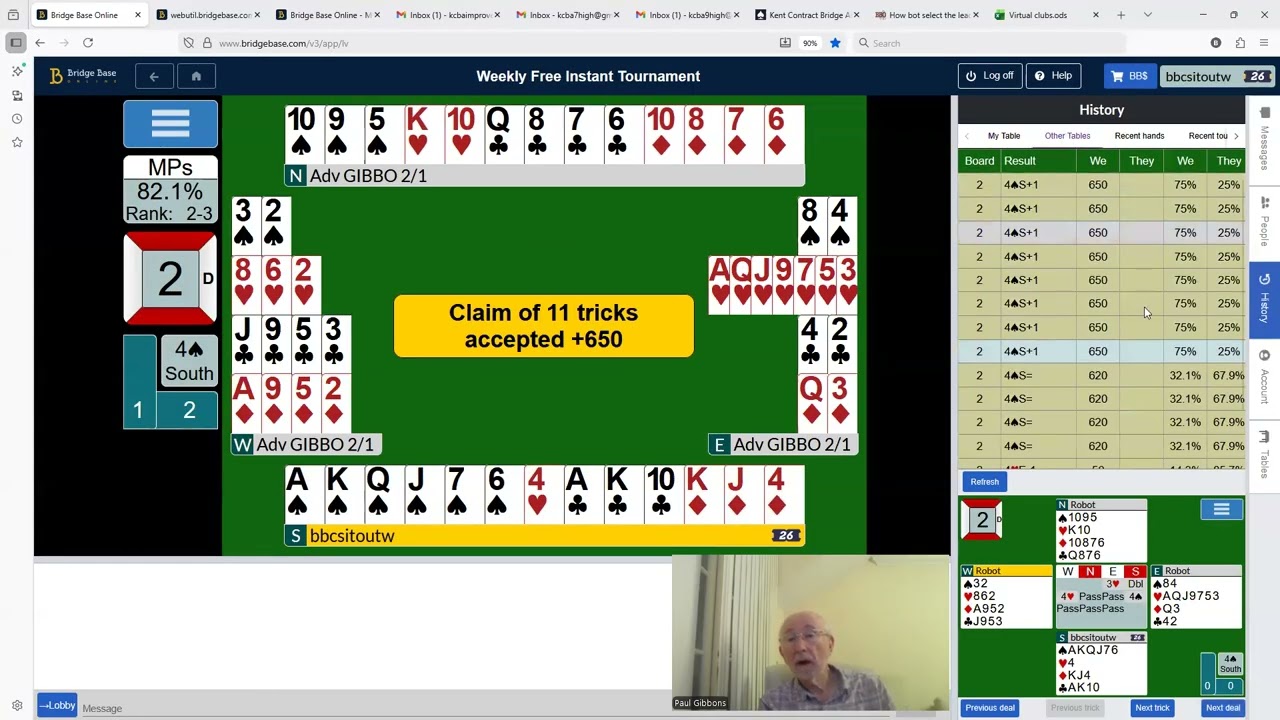 Over My Shoulder 230 BBO Еженедельный бесплатный мгновенный турнир