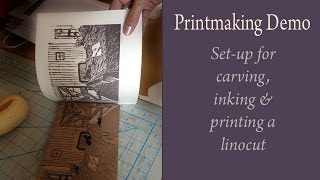 How to make a Linocut Print for Beginners - Relief Printmaking Set Up Tips