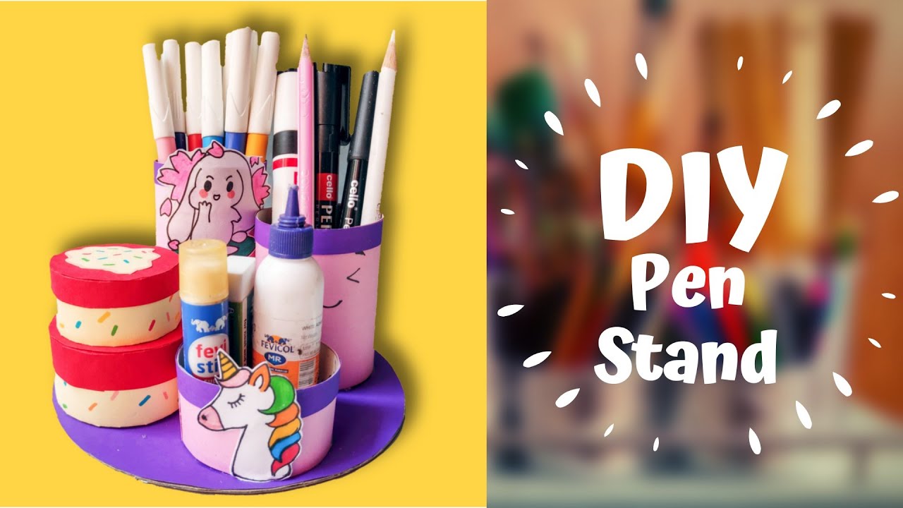 DIY Pen stand from paper How to make pen/pencil holder at home Easy