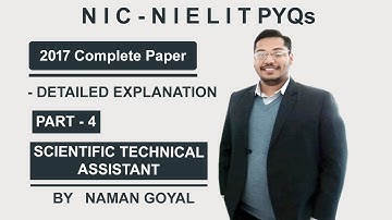 NIC-NIELIT Scientific Assistant 2017 (Computer Science) Previous Year Ques. Solutions (Part - 4).