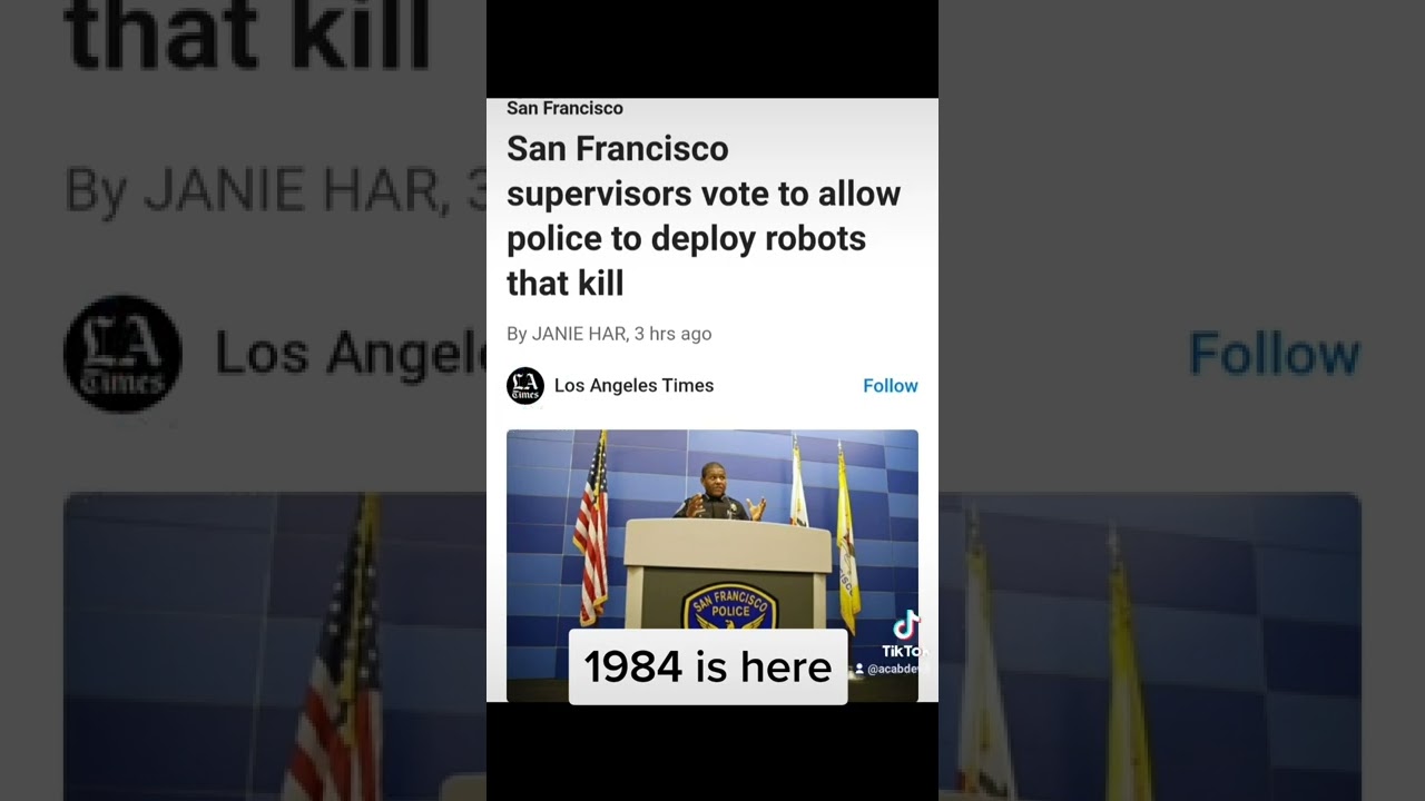 Robot Police Dogs can now kill you. 1984 is here. RESIST! #sanfrancisco #california #shorts #fba