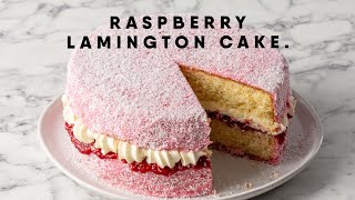 Famous Raspberry Lamington Cake with Fluffy Vanilla Sponge and Coconut Crunch Wealth