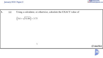 Q1a | Computation | January 2016 CXC CSEC Mathematics Paper 2