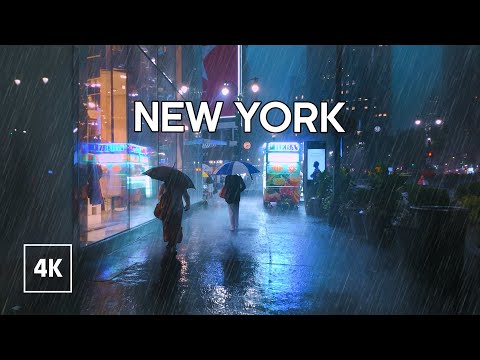 New York, United States | Rain Walking Tour 4K | Oct 1, 2025