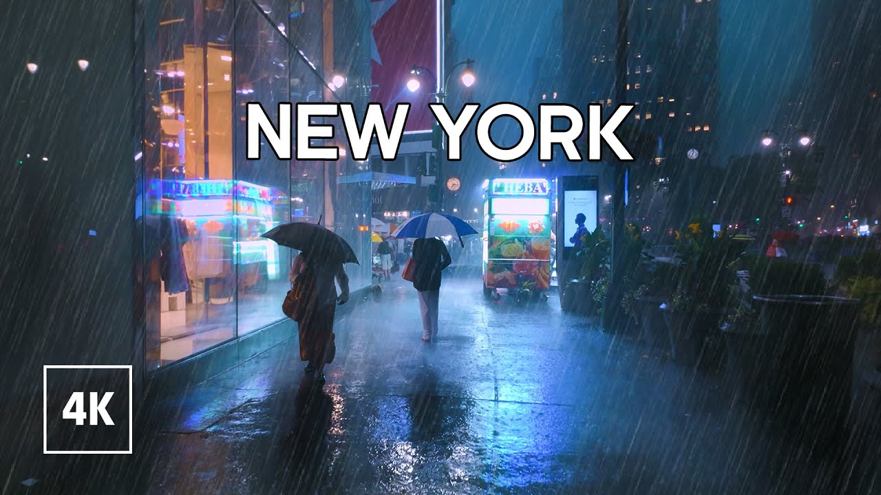 8 Hours of RAIN WALKs in NEW YORK CITY