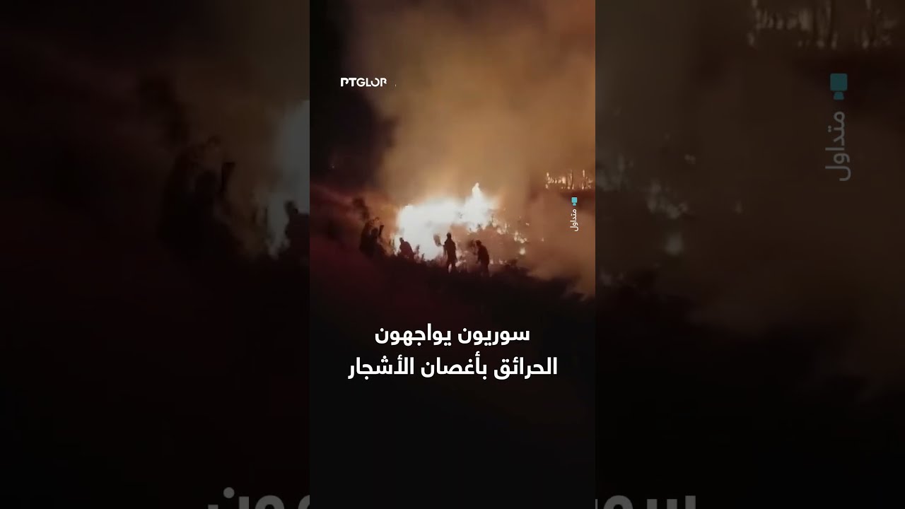 سوريون يواجهون الحرائق بأغصان الأشجار