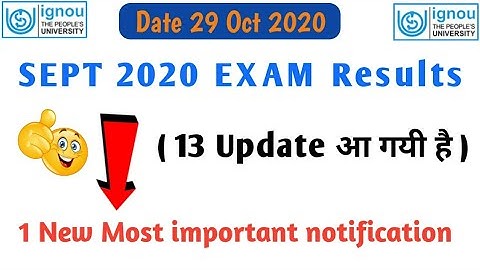 ignou sept 2020 exam results letest update ll ignou exam results 2020 ll ignou new notification ll