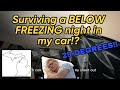 Car camping in below freezing weather  vlog 004