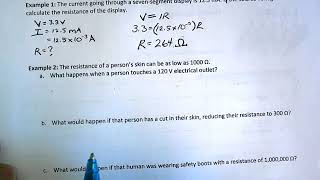 SPH3U - 7.4: Ohm's Law and Resistance