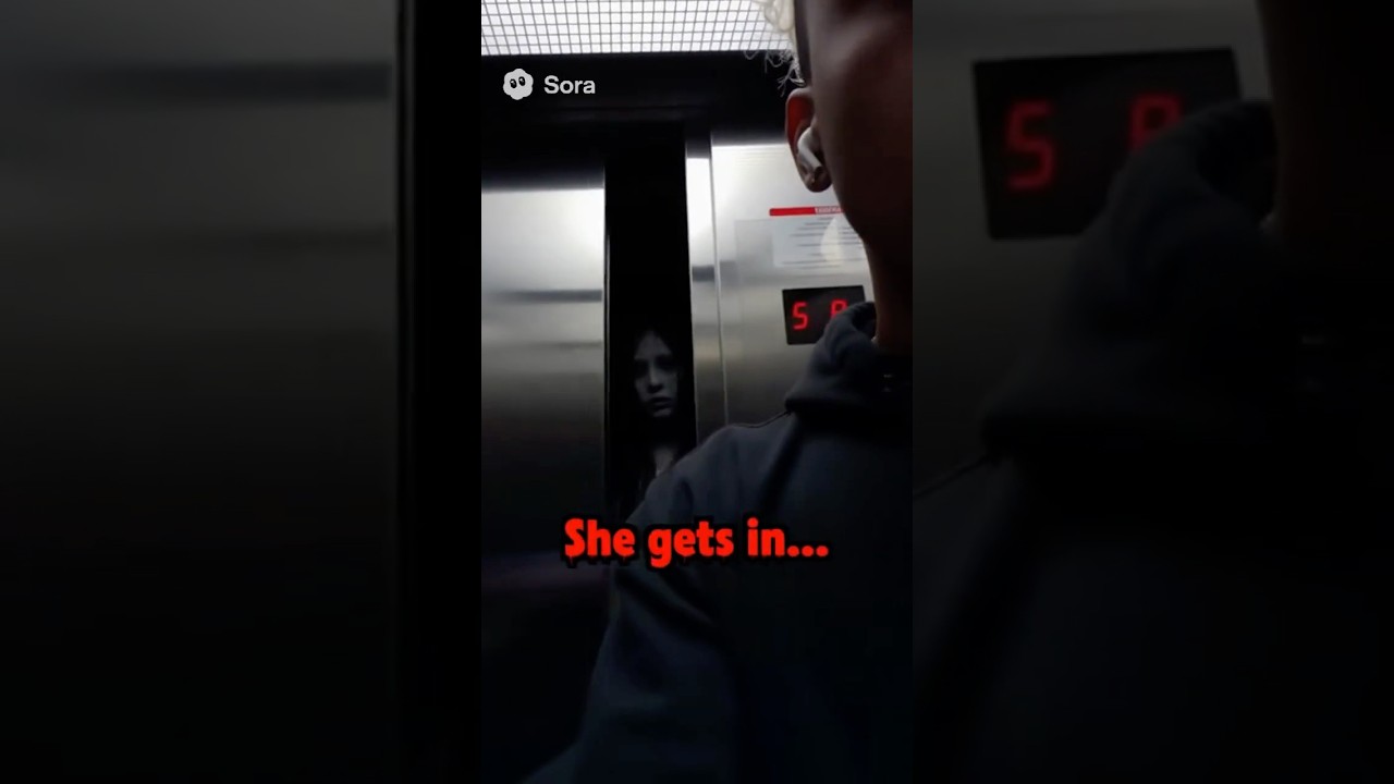 Elevator horror trend don’t look at her don’t talk to her. She appeared.